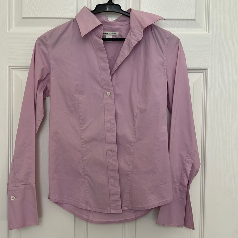 Banana Republic pink button down shirt